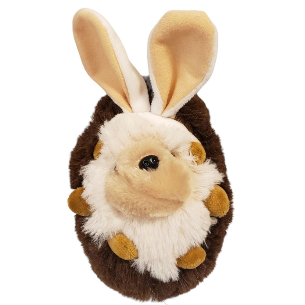 Hedgehog with Bunny Rabbit Ears Plush Easter Stuffed Animal Toy 9 1/2" Hug & Luv